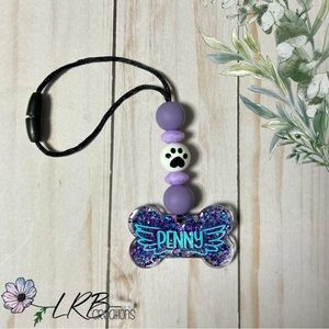 Pet Memorial Rearview Mirror Car Charm, Customizable ~ Handmade